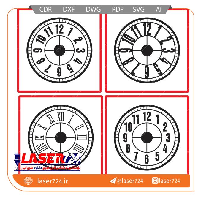 تصویر الگو ساعت دیواری کلاسیک #1
